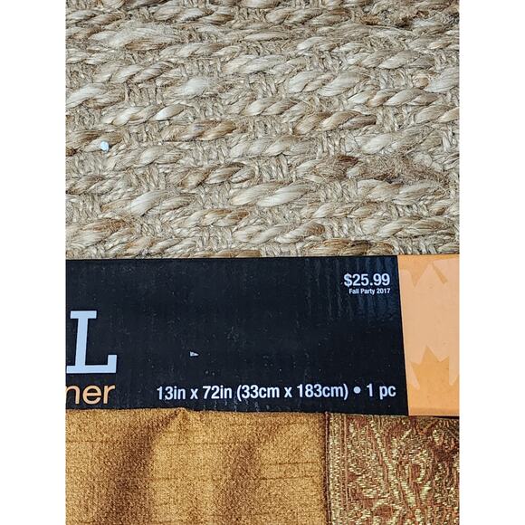 Gold Brown Table Runner 72”L X 13”W Fall Thanksgiving Christmas Decor New! - Picture 2 of 6